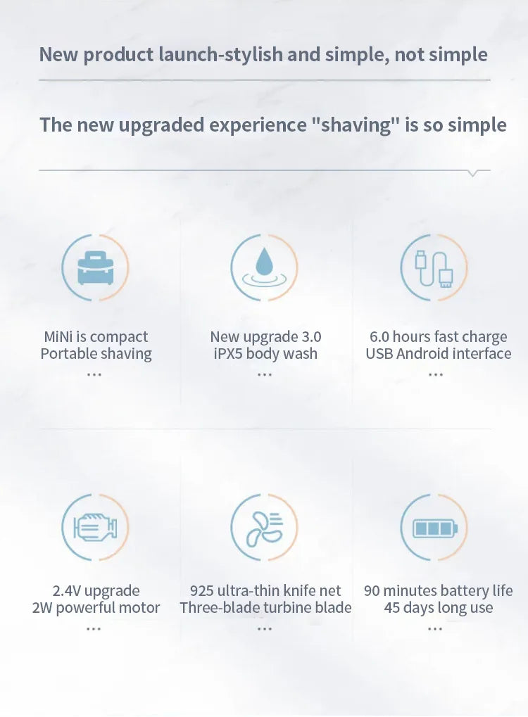 Mini barbeador elétrico para homens